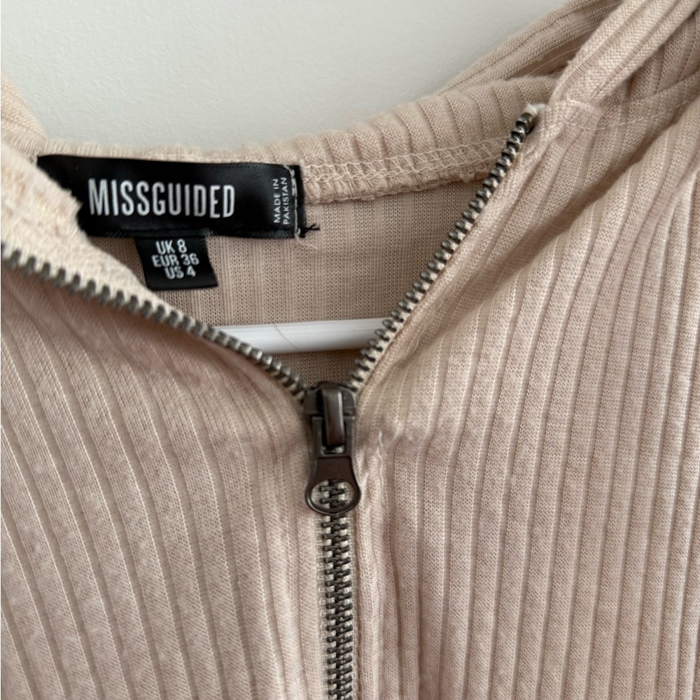 Missguided Ribbed Hooded Romper Size 4 - Picture 3 of 5